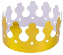 Load image into Gallery viewer, Playo Gold Foil Crowns – Pack of 12 Gold King Crowns – Perfect for King Costume accessories