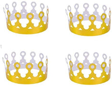 Load image into Gallery viewer, Playo Gold Foil Crowns – Pack of 12 Gold King Crowns – Perfect for King Costume accessories