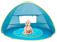 Load image into Gallery viewer, Baby Beach POP UP Tent – Light Blue Canopy Tent with Kiddie Pool and Carry Case. Portable Lightweight UV Protection Sun Shelter for Kids, Outdoor/Indoor Toddler Play - Play Kreative