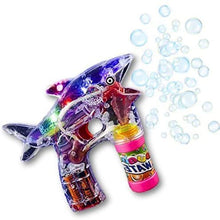 Load image into Gallery viewer, Shark Light Up Bubble Gun Blaster Toy – Flashing Led Lights, Battery Operated Bubble Machine - for Kids, Boys, Girls, Playing, Outdoors, Indoors, Fun Activities & Party Favors
