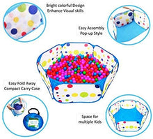 Load image into Gallery viewer, PlayO Kids Ball Pit Tent - Toddler Blue Ball Pit Playpen with Zippered Storage Carry Case. for Indoor/Outdoor Fun Activities. Great Birthday Gift for Girl or Boy (Balls not Included)