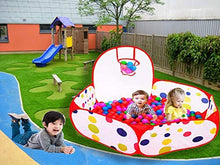 Load image into Gallery viewer, PlayO Kids Ball Pit Tent with Basketball Hoop - Kids Red Ball Pit Play Tent with Hoop and Carry Case. Toddler Pop up Playpen Tent 4 ft. (120cm) (Balls not Included)