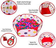 Load image into Gallery viewer, PlayO Kids Ball Pit Tent - Toddler Red Ball Pit Playpen with Carry Case. for Indoor/Outdoor Fun Activities. Great Birthday Gift for Girl or Boy (Balls not Included)