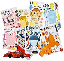 Load image into Gallery viewer, Make Your Own Stickers - Kids Party Favors - 96 Assorted Make a Zoo / Fish / Race Car / Tooth Sticker Sheets