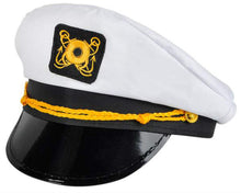 Load image into Gallery viewer, Playo Yacht Boat Captain Hat for Men Women Costume Favor - Adults Gold Embroidery Sailor Cap, Skipper Hat, Navy Marine Hats - Costume Accessories