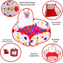 Load image into Gallery viewer, PlayO Kids Ball Pit Tent with Basketball Hoop - Kids Red Ball Pit Play Tent with Hoop and Carry Case. Toddler Pop up Playpen Tent 4 ft. (120cm) (Balls not Included)