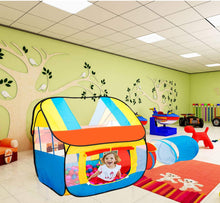 Load image into Gallery viewer, PlayO Childrens Play Tent with Crawling Tunnel and Carry Case. Popup Kids Playhouse for Indoor/Outdoor Fun Activities. Great Birthday Gift for Girl or Boy