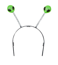 Load image into Gallery viewer, Glow in The Dark Alien Head Boppers - Set of 12 Fun Party Favors Alien Headband with Glow in The Dark Effect Silver