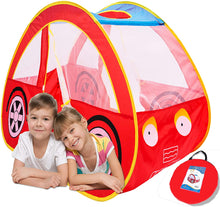 Load image into Gallery viewer, Car Popup Tent – Red Racing car - Pretend Vehicle Kids Play House and Carry Case. for Outdoor/Indoor Child Playtime Activities. Great Birthday Gift for Children