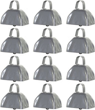 Load image into Gallery viewer, Metal Cowbell Noisemakers - School Cowbells Set 12 Pack