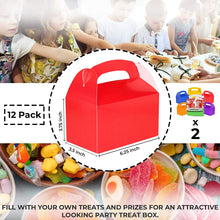 Load image into Gallery viewer, Treat Gift Boxes (Pack of 12) - Gable Paper Box for Gifts, Cupcake, Cookies, Candy and Goodies - Choose Color