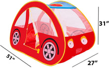 Load image into Gallery viewer, Car Popup Tent – Red Racing car - Pretend Vehicle Kids Play House and Carry Case. for Outdoor/Indoor Child Playtime Activities. Great Birthday Gift for Children