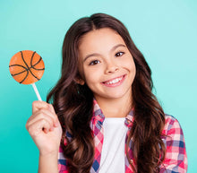 Load image into Gallery viewer, PlayO Kids Sports Lollipops - Pack of 12 Children Sports Ball Sucker Lollipops Party Favors - Sports Birthday Party Lollipops