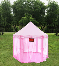 Load image into Gallery viewer, Pink Princess Castle Tent with Carry Case. Girls Pink Fairy Playhouse with Mesh Siding for Indoor/Outdoor Kids Playtime Activities – Lovely Birthday Gift for Her