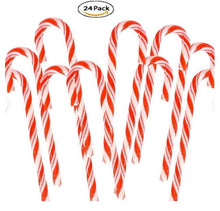Load image into Gallery viewer, Red & White Peppermint Candy Canes Christmas Candy - Pack of 24