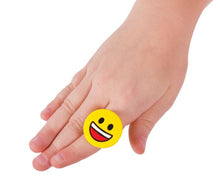 Load image into Gallery viewer, Emoji Rubber Rings - Bulk Pack of 60 Party Favor Rings - Kids Emoticon Smiley Rings