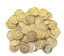 Load image into Gallery viewer, Plastic Gold Coins - Fake Money Party Favors