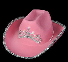 Load image into Gallery viewer, Pink Blinking Tiara Cowboy Hat
