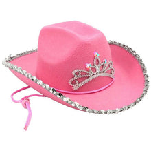 Load image into Gallery viewer, Pink Blinking Tiara Cowboy Hat