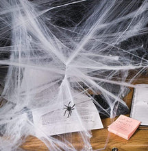 Load image into Gallery viewer, Stretchable Spider Webs Halloween Decoration - Spider Webbing Spooky Party Decorations