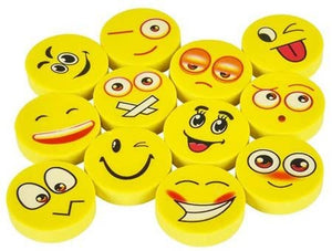 Emoji Pencil Erasers - 72 Pack - Cute Kids Emoticon Face Expressions Erasers Perfect for School Classroom Prizes, Party Decorations & Favors