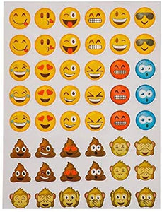 Playo Emoji Stickers - Kids Emoticon Play Stickers Assortment - Bulk Pack 72 Sheets