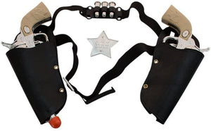 Western Toy Cowboy Gun and Holster Set with Sheriff Badge and Belt