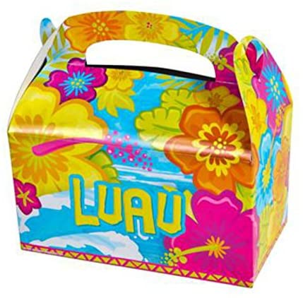 Party Favor Luau Treat Boxes - Set of 12