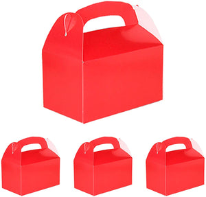 Treat Gift Boxes (Pack of 12) - Gable Paper Box for Gifts, Cupcake, Cookies, Candy and Goodies - Choose Color