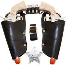 Load image into Gallery viewer, Western Toy Cowboy Gun and Holster Set with Sheriff Badge and Belt
