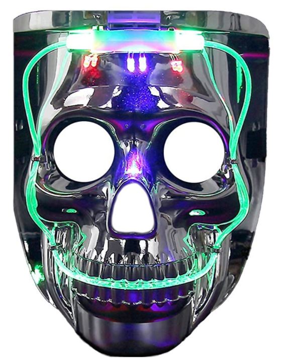 Light up Skull Mask, LED Halloween Scary Mask Costume for Men Women Kids